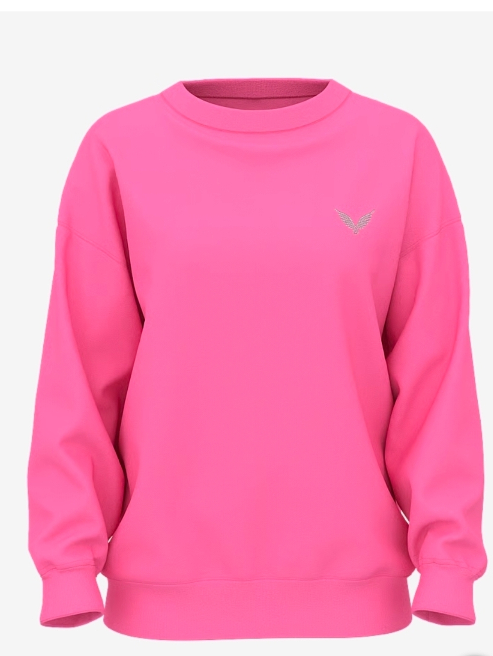 Angel Essentials Effortless Fleece Crewneck Sweatshirt Washed Hollywood Pink M - Picture 4 of 5